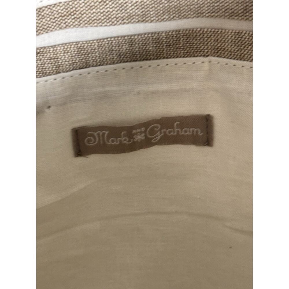 Mark & Graham Tote Large Bucket Cotton Leather Oatmeal Brown Preppy - Picture 8 of 11